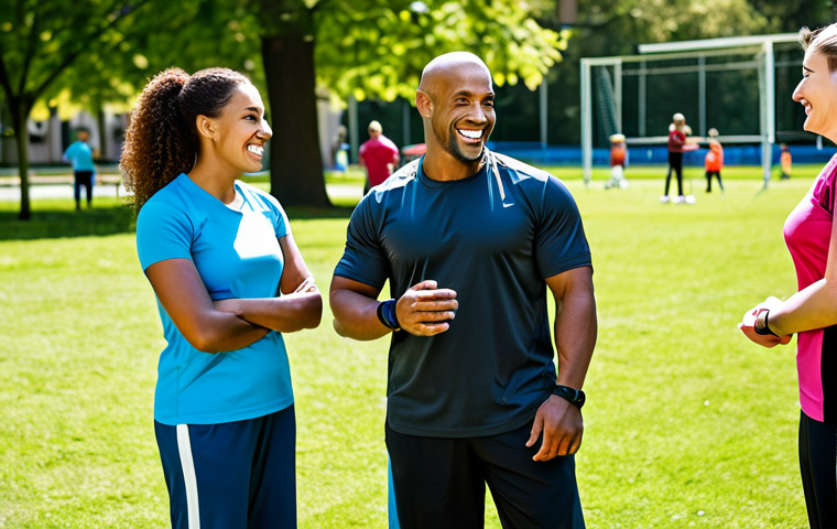 **
"A professional lifestyle sports instructor, fully clothed in modest athletic wear, smiling warmly while coaching a diverse group of people in a sunny park, appropriate attire, safe for work, perfect anatomy, natural proportions, family-friendly, healthy lifestyle concept, motivational atmosphere, vibrant colors."
**